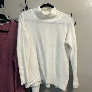 White knit sweater from Anthropolgie. Size S